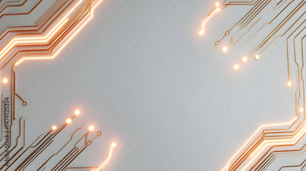Poster illuminating pathways a circuit board inspired design with glowing lines and connection points