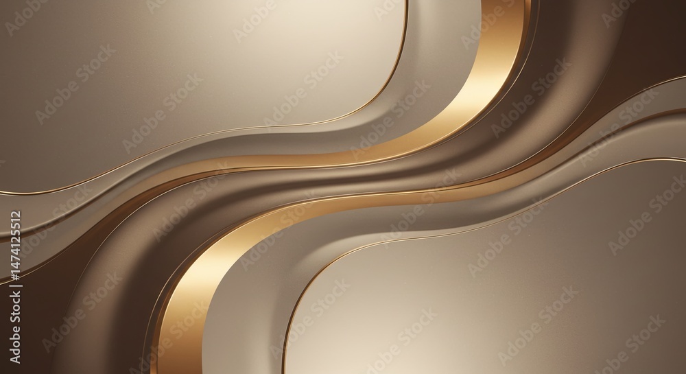 Poster a gold and white design with a wavy pattern