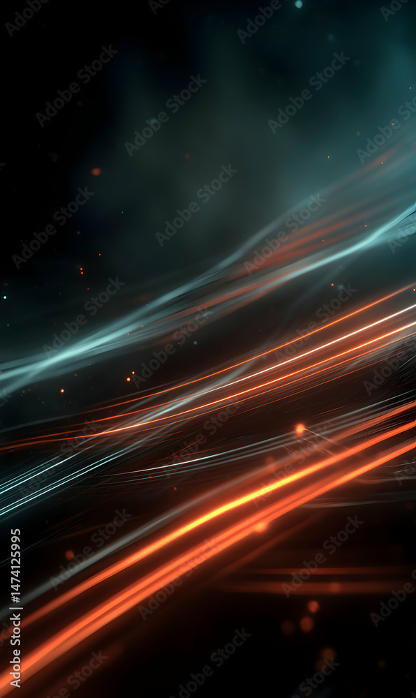 Poster abstract glowing lines create a dynamic and modern background with a futuristic style