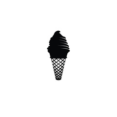 National Rocky Road Day to celebrate on June 2nd. A chocolate ice cream cone silhouette on white background