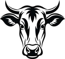Cow face isolated vector icon design, cow face silhouette vector illustration, cow face line art, cow face logo icon, cow head logo