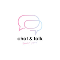 Naklejka premium Chat talk logo design template