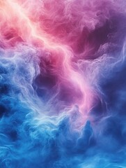 Obraz premium Abstract Nebula Formation in Deep Space with Pink and Blue Hues, Digital Art, Close Up, No People