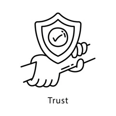 Trust Vector Outline Style Icon. Eps 10 File 