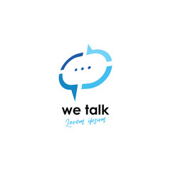 Chat talk logo design template