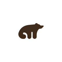 Wild bear logo design template
