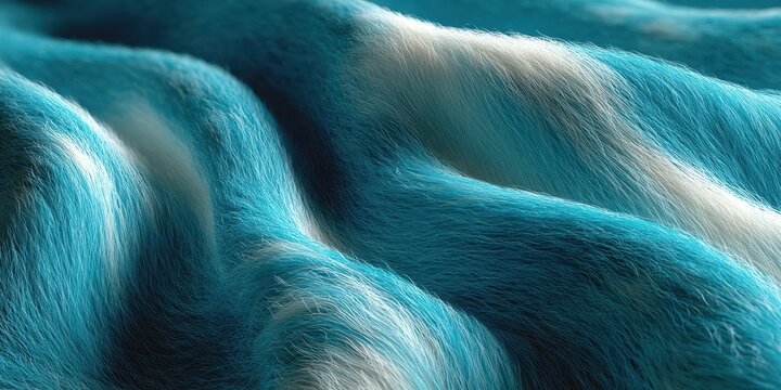 Soft texture of teal and white fabric undulating gently under warm light in a cozy setting