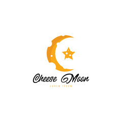 Yellow cheese logo design template