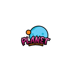 Space planet logo design template