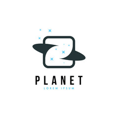 Space planet logo design template