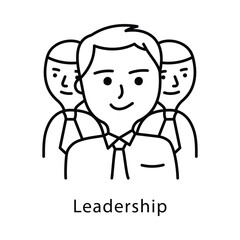 Leadership Vector Outline Style Icon. Eps 10 File 