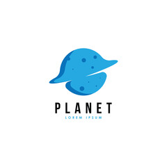 Space planet logo design template