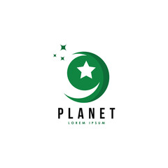Space planet logo design template