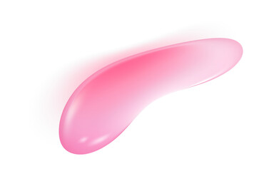 Pink water drop. Jelly collagen and serum liquid gel texture. Cosmetic oil for beauty and skincare with moisture effect. Splash and drip top view