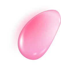 Pink water drop. Jelly collagen and serum liquid gel texture. Cosmetic oil for beauty and skincare with moisture effect. Splash and drip top view