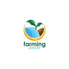 Farm agricultural logo design template