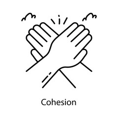Cohesion Vector Outline Style Icon. Eps 10 File 