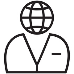 Global Management Icon, International Business Leadership, Global Strategy, Worldwide Operations, Multinational Management