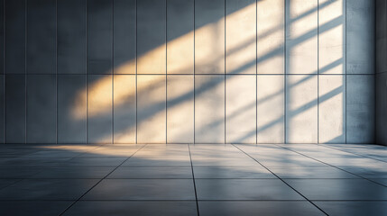 Fototapeta premium Empty modern space bathed in sunlight (2)