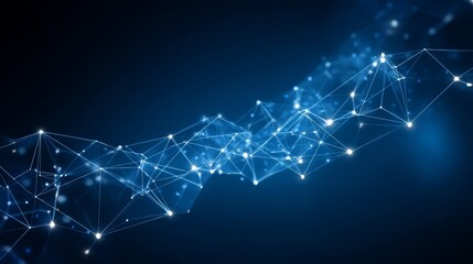 A network background is formed by connecting a simple grid through lines of digital technology