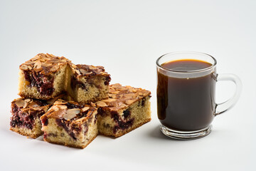 Coffee and Homemade Cherry Jam Cake