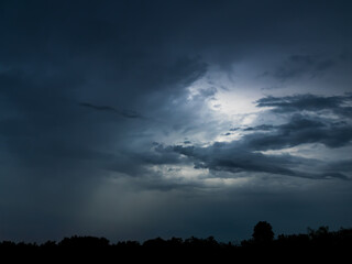 Cloud storm sky dark rain lightning thunder stormy typhoon nature light scene rainy atmosphere...