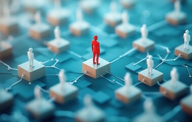Leader standing out in a network of people
