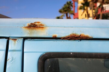 Rusty car bodywork - weather damage