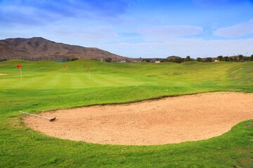 Sand trap on a golf course in Fuerteventura