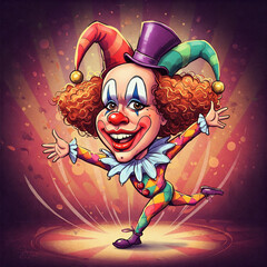 Circus performer. Caricature.