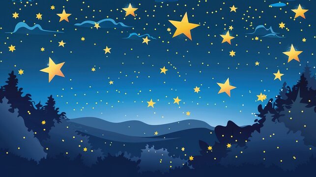 Dreamy starry sky creative illustration design background