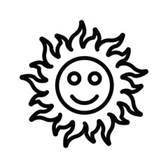 A cheerful sun icon representing sunny and clear skies