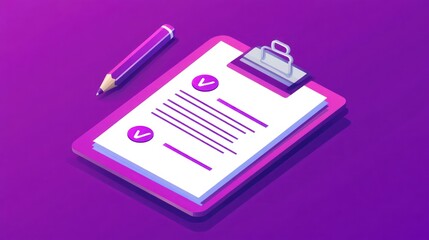 Clipboard with documents and pencil