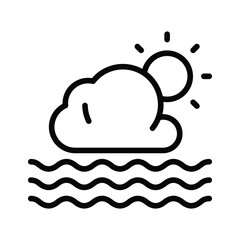 A sun peeking through clouds, representing partly cloudy weather vector design