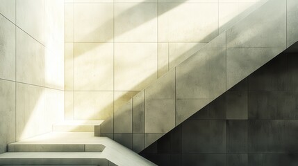 Obraz premium Modern staircase in a light-filled interior