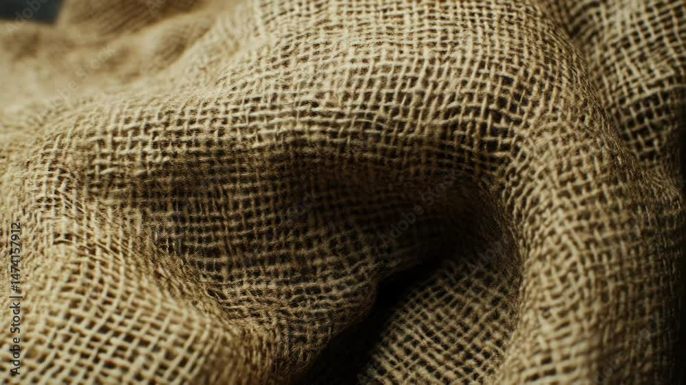 Poster Close-up view of a textured burlock fabric with intricate patterns and colors