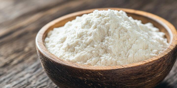 Close-up view of protease extract in a wooden bowl Generative AI