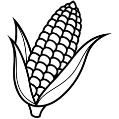 Cornfield Charm: Minimal Vector Art