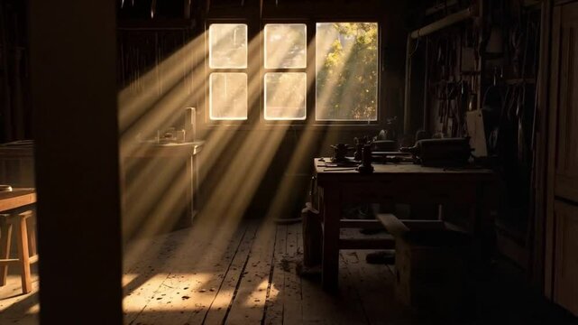 The abandoned living room was covered in dust, with broken furniture and shattered glass everywhere.