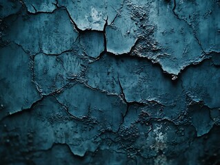 Obraz premium Aged textured blue wall with cracked paint creating a unique abstract pattern