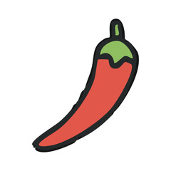 Chili Pepper Illustration - Hot and Spicy Vegetable