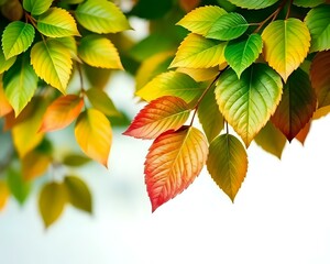 autumn leaves isolated on white