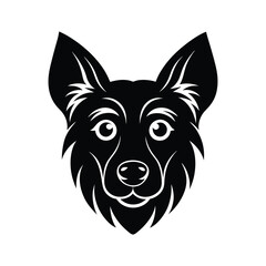 dog head silhouette art illustration