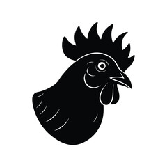 chicken head silhouette art illustration