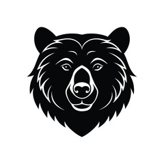 bear head silhouette art illustration