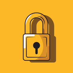 Flat Design Lock Icon for Security Concepts