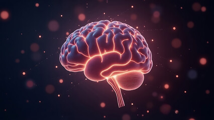 Abstract AI Brain with Data Connections