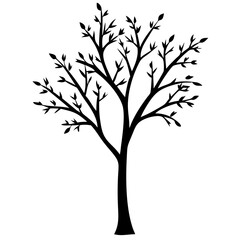 Fototapeta premium Apple tree simple silhouette vector illustration