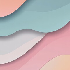 Abstract layered wavy shapes in pastel colors (1)