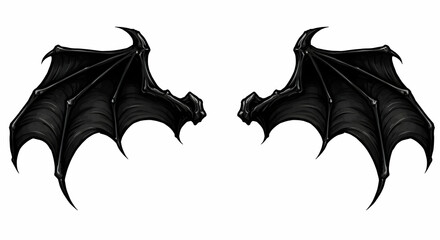 Black demon wings silhouette illustration